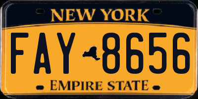 NY license plate FAY8656
