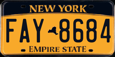 NY license plate FAY8684