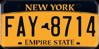 NY license plate FAY8714