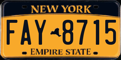 NY license plate FAY8715