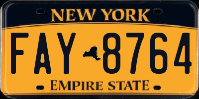 NY license plate FAY8764