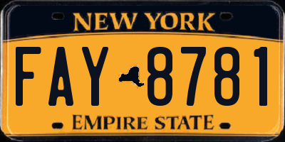 NY license plate FAY8781