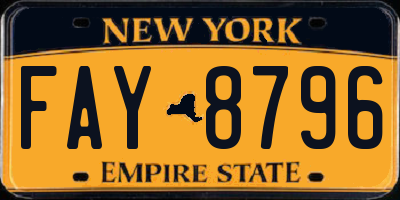 NY license plate FAY8796
