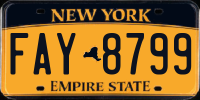 NY license plate FAY8799