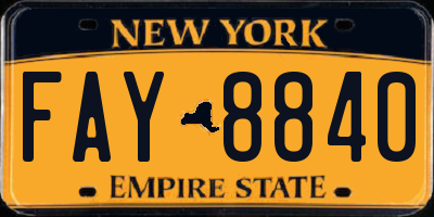 NY license plate FAY8840