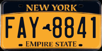 NY license plate FAY8841