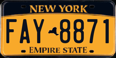NY license plate FAY8871