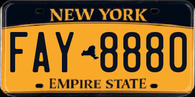 NY license plate FAY8880