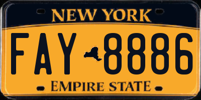 NY license plate FAY8886