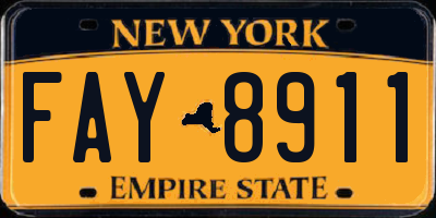 NY license plate FAY8911