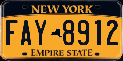 NY license plate FAY8912