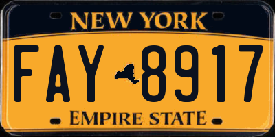 NY license plate FAY8917