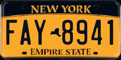 NY license plate FAY8941