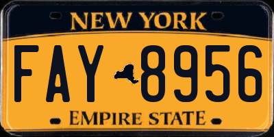 NY license plate FAY8956