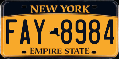 NY license plate FAY8984