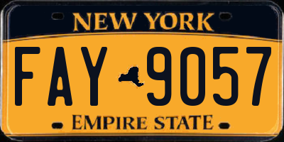 NY license plate FAY9057