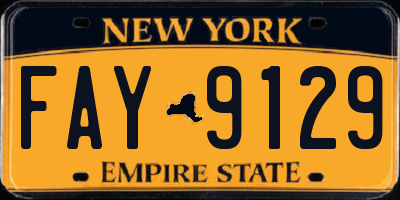 NY license plate FAY9129