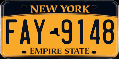 NY license plate FAY9148