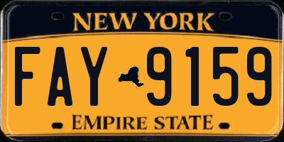 NY license plate FAY9159