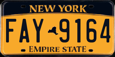 NY license plate FAY9164