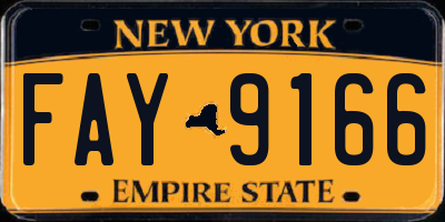 NY license plate FAY9166