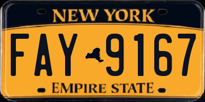 NY license plate FAY9167