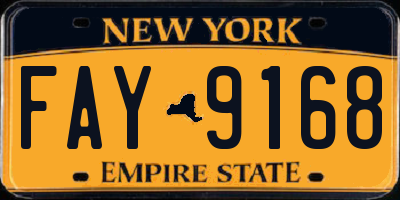 NY license plate FAY9168
