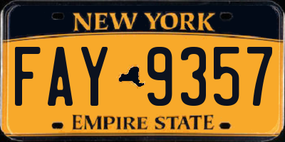 NY license plate FAY9357