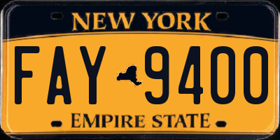 NY license plate FAY9400