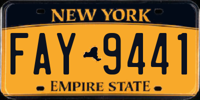 NY license plate FAY9441