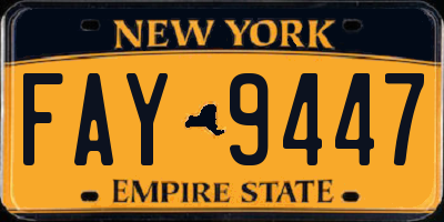 NY license plate FAY9447