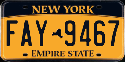 NY license plate FAY9467