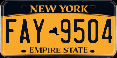 NY license plate FAY9504