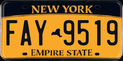 NY license plate FAY9519