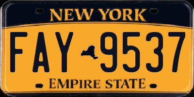 NY license plate FAY9537