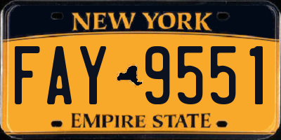 NY license plate FAY9551