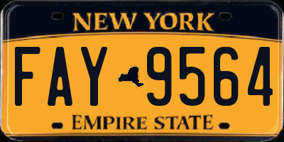 NY license plate FAY9564