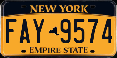NY license plate FAY9574