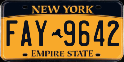 NY license plate FAY9642