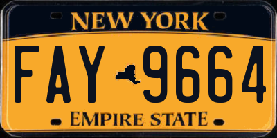 NY license plate FAY9664
