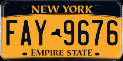 NY license plate FAY9676