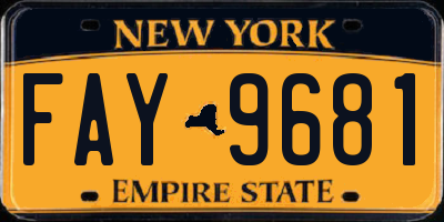 NY license plate FAY9681