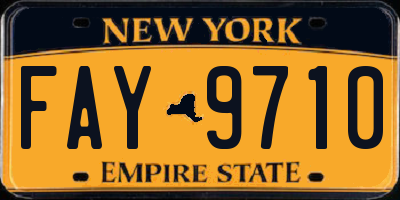 NY license plate FAY9710