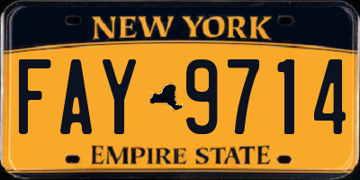 NY license plate FAY9714