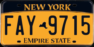 NY license plate FAY9715