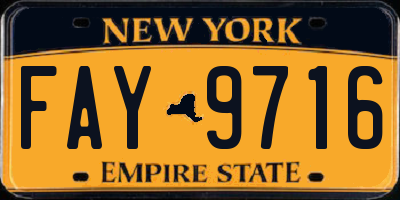NY license plate FAY9716