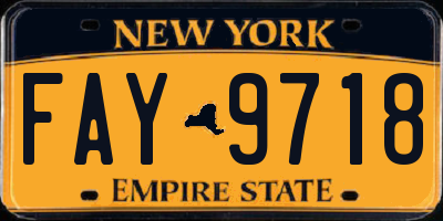 NY license plate FAY9718