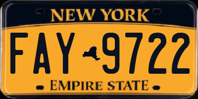 NY license plate FAY9722
