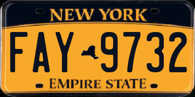 NY license plate FAY9732