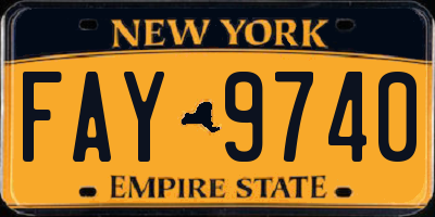 NY license plate FAY9740
